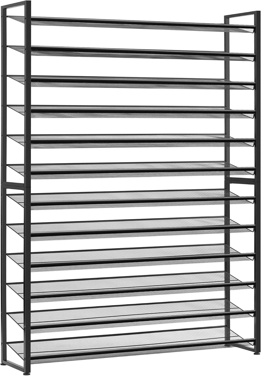 Nunsino Shoe Rack, Long Shoe Organizer,Max Holds 75 Pairs,12 Tier Metal Shoe ...