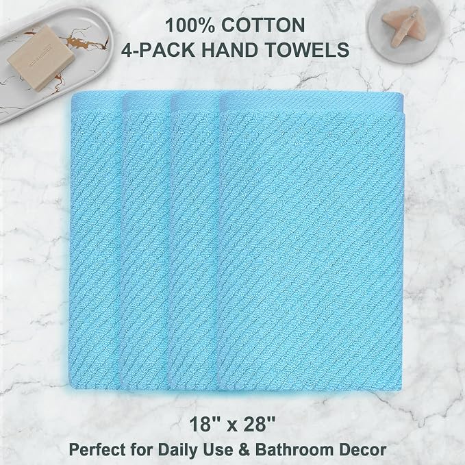 VOOVA & MOVAS Hand Towels for Bathroom Set of 4，Large 18"x 28" - Image 4