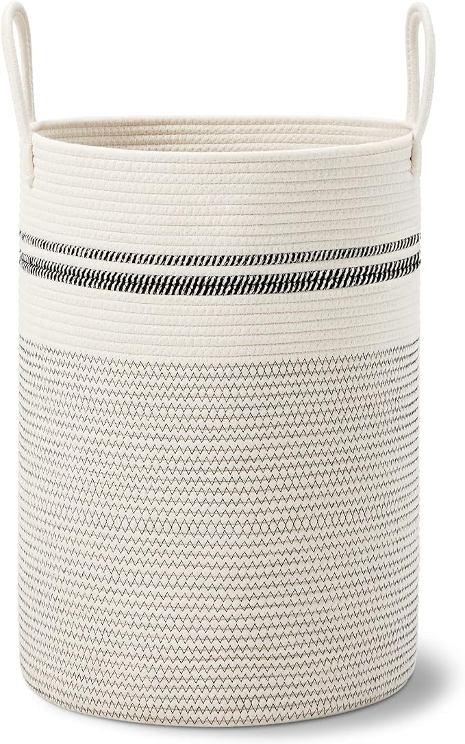 VIPOSCO Large Laundry Hamper, Tall Woven Rope Storage Basket - Image 8