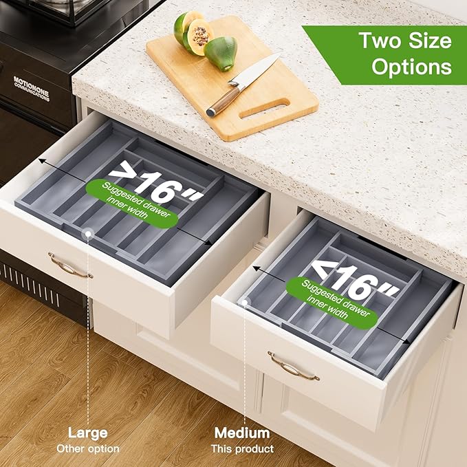 Pipishell Bamboo Expandable Drawer Organizer - Image 4
