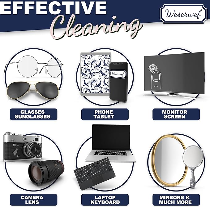 WESERWEF Design Microfiber Glasses Cleaning Cloth – Premium Cleaning Cloth - Image 4