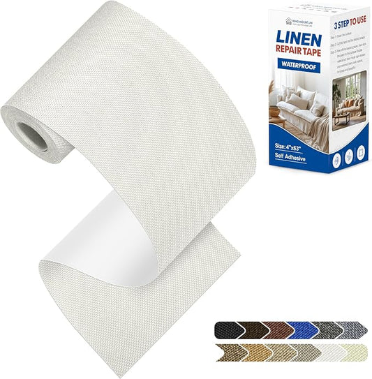 KING MOUNTAIN Linen Repair Patches, Self-Adhesive Fabric Patches, 4 X 63 inch by ForABetterHomeLife