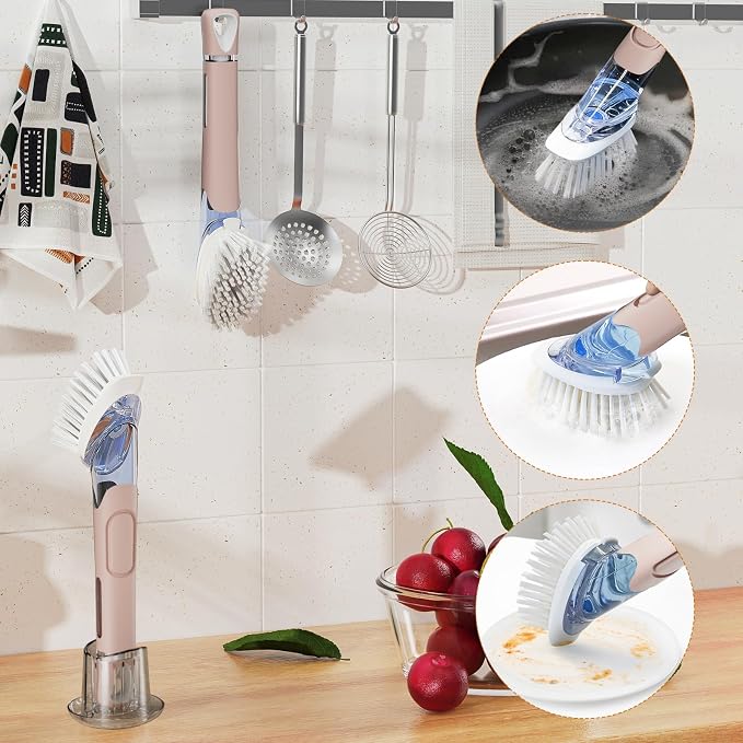 Soap Dispensing Replacement Dish Brush Storage Set - Image 7