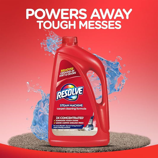 Resolve Steam Carpet Cleaner Solution Shampoo, 60 fl oz, 2X Concentrate - Image 2