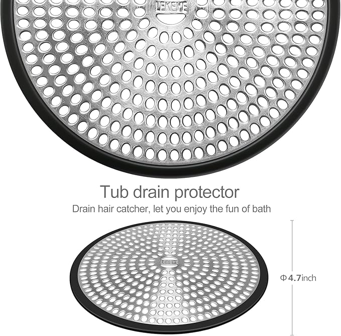LEKEYE Shower Drain Hair Catcher | Strainer | Shower Stall Drain Cover | - Image 3