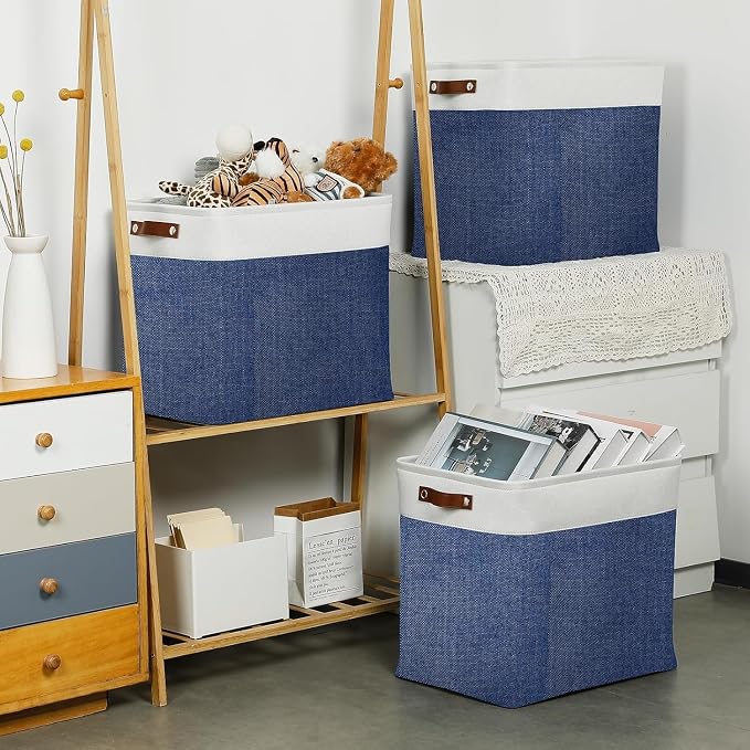 DULLEMELO Large Storage Basket 17"x12"x15", Fabric Organizer Bin - Image 3