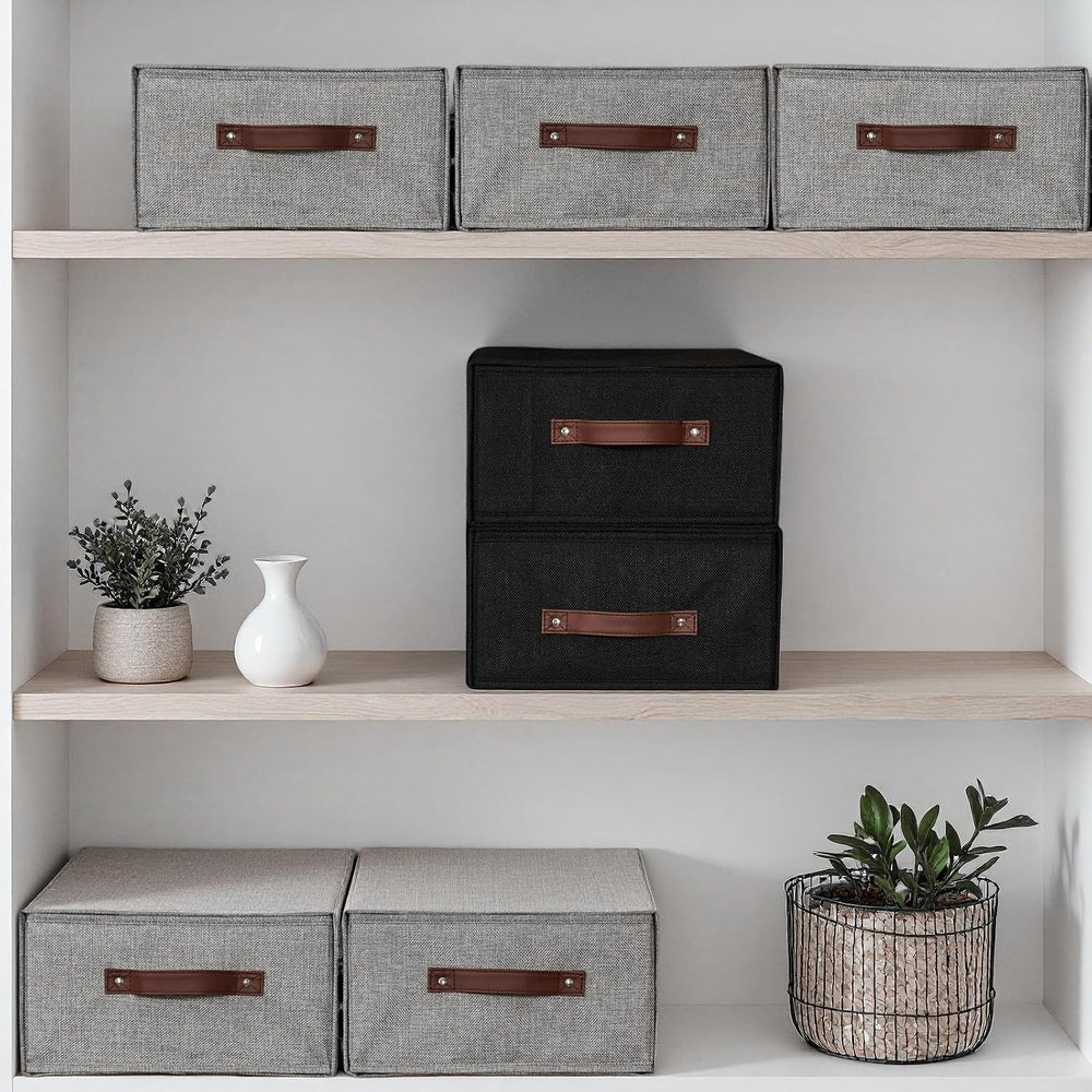 4PCS Closet Drawer Organizer Fabric Storage Boxes Bins Baskets