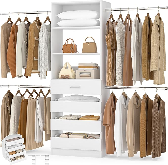 Aheaplus Closet System, 4-9Ft Closet Organizer by Aheaplus