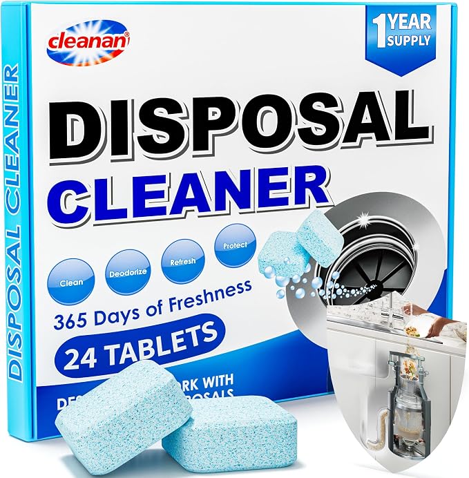 Foaming Garbage Disposal Cleaner and Deodorizer Tablets-24 Pack Food Disposal by cleanan
