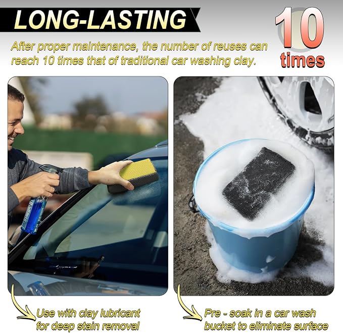 Car Wash Sponge, Dual Sided Car Clay Scrubber - Image 6