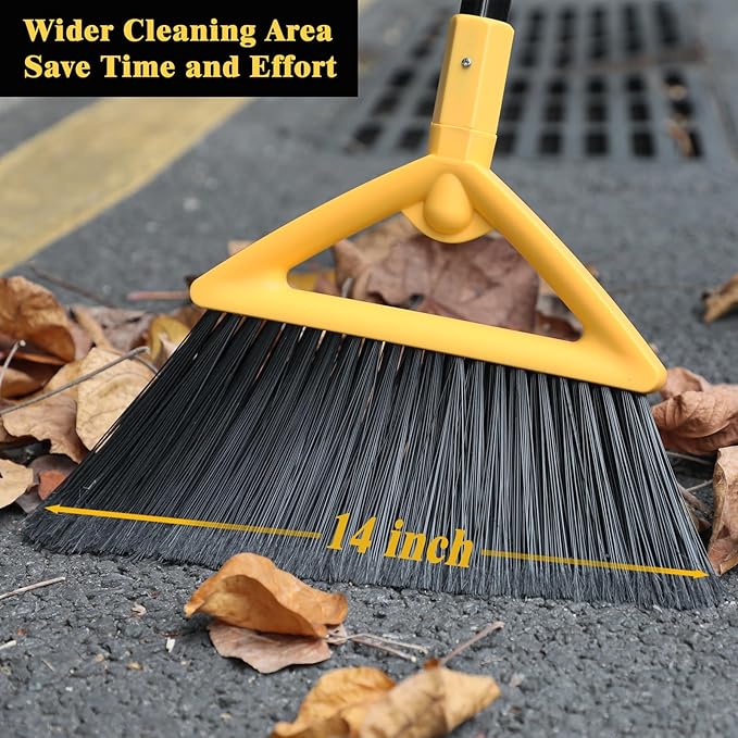 Heavy Duty Broom Outdoor and Indoor, 4 Pack Upgraded Commercial Angle Brooms - Image 3