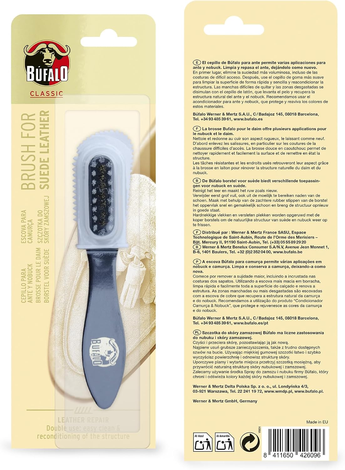 Búfalo Buffalo Suede Brush, colourless