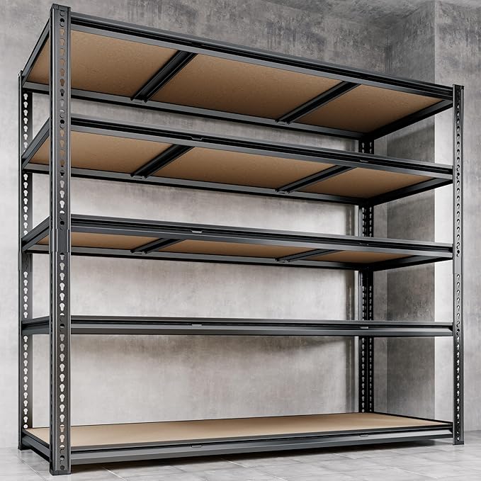 48"W Garage Shelving, 3050LBS Storage Shelves heavy duty, 5 Tier Metal Shelving - Image 9