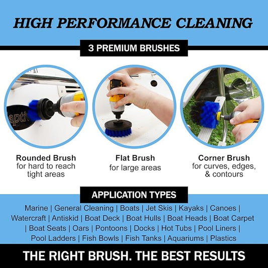 Drillbrush Boat Accessories – Kayak Cleaning Kit – Boat Cleaning Brush Kit – - Image 2