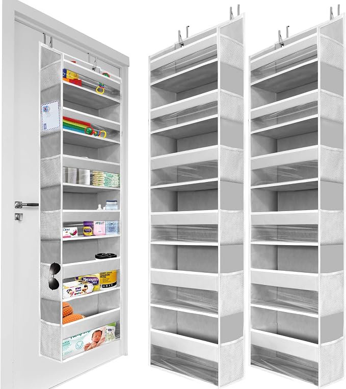 HOMELUX THEORY 2 PC Heavy Duty Over the Door Organizer 55x14x6.7, 6 Large Front by HomeluxTheory