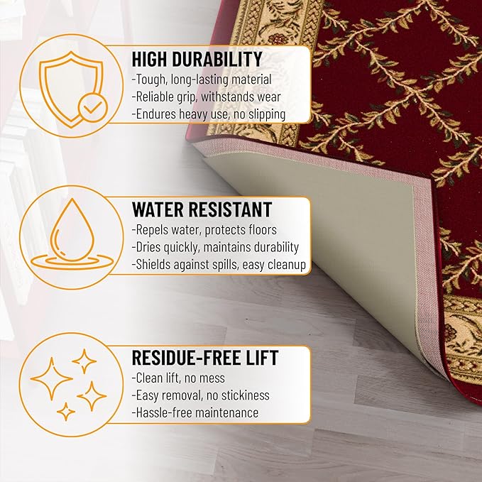 Ottomanson 8' x 8' Non-Slip Rug Pad Gripper 1/4 Inch Thick Dual Surface Felt + - Image 7