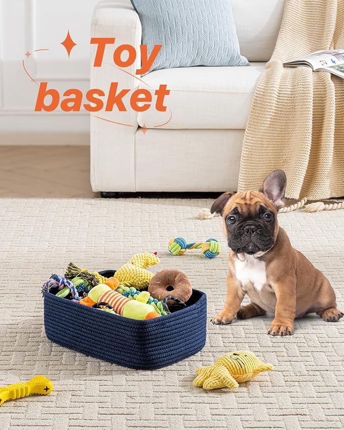 Small Woven Basket, 13.5 x 9.5 x 5 Inches, Storage Basket - Image 5