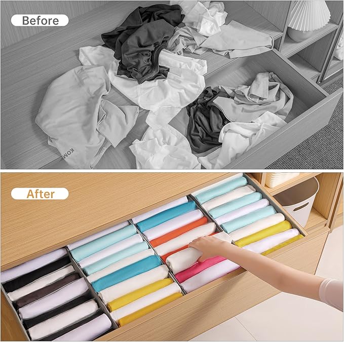 4 Packs T-shirt Drawer Organizers - Image 3