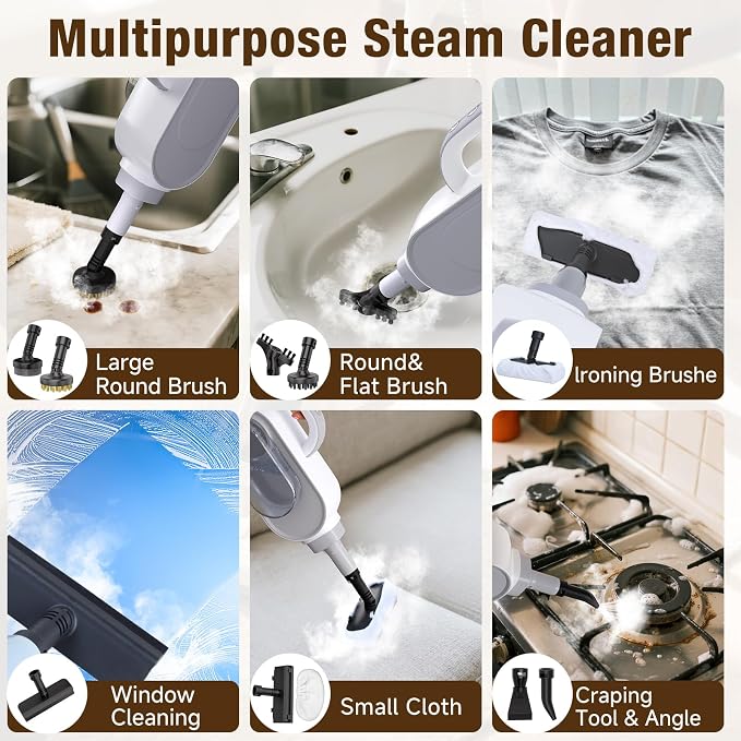 Steam Mop, 13-in-1 Powerful Handheld Steam Cleaner - Image 7