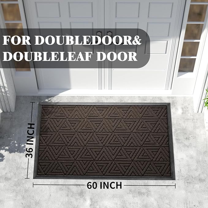 Yimobra Extra Large Door Mat 60x32, All-Weather Waterproof Non-Slip Welcome - Image 2