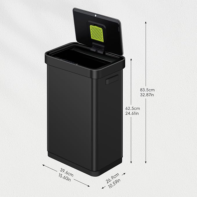 EKO Deluxe Mirage-T 50 Liter / 13.2 Gallon Touchless Rectangular Motion Sensor - Image 3