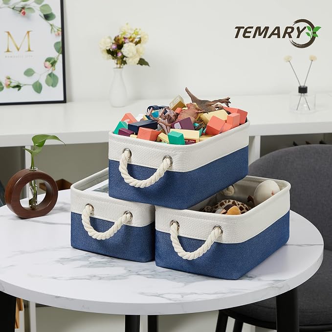 Temary Small Storage Baskets for Shelves, Fabric Storage Bins - Image 6