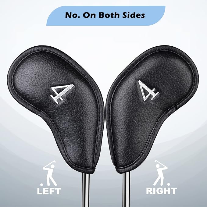 CRAFTSMAN GOLF 12pcs or 1pc Thick Synthetic Leather Golf Iron Head Covers Set - Image 4
