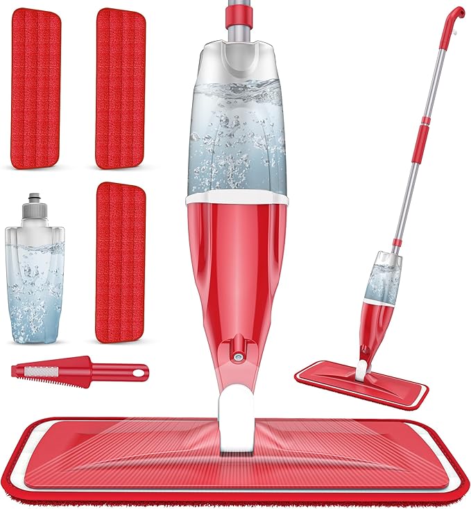 Spray Wet Mops for Hardwood Floor Cleaning: EXEGO Microfiber Dry Dust Spray Mop by EXEGO