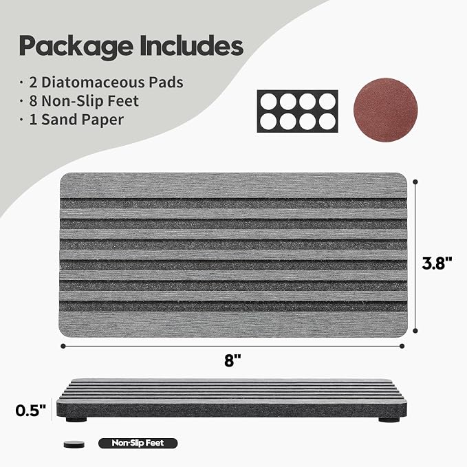 2PCS Diatomite Quick Stone Drying Tray Mat - Image 6