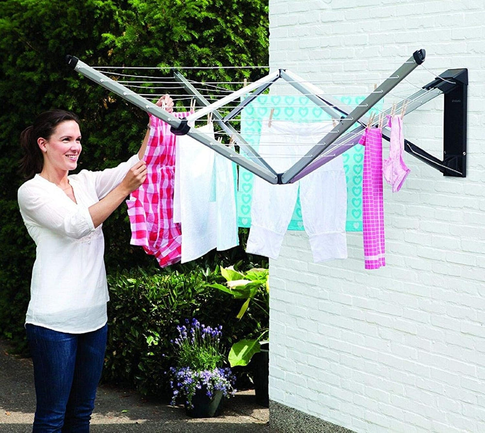 Brabantia Wallfix Wall-Mounted Rotary Dryer -78 ft, 375842