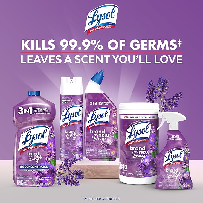 Lysol All Purpose Cleaner Spray, Kitchen & Bathroom Cleaner, Lavender & Cotton - Image 6