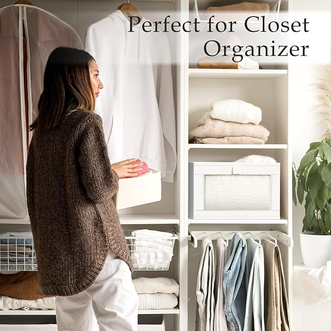 Criusia 4 Pack Closet Organizers and Storage, Large Linen Closet Baskets - Image 6