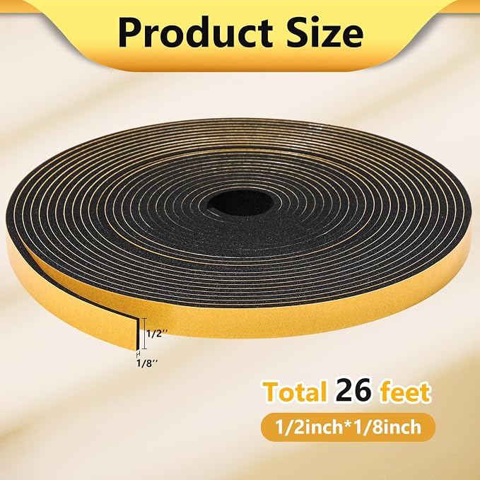 32Feet Weather Stripping Door Seal Strip, Strong Adhesive, Lightproof, - Image 2
