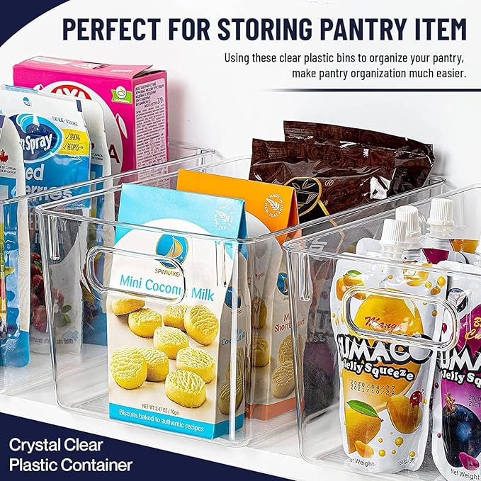 Clear Plastic Storage Bins, Pantry Organizers and Storage Containers Fridge - Image 3