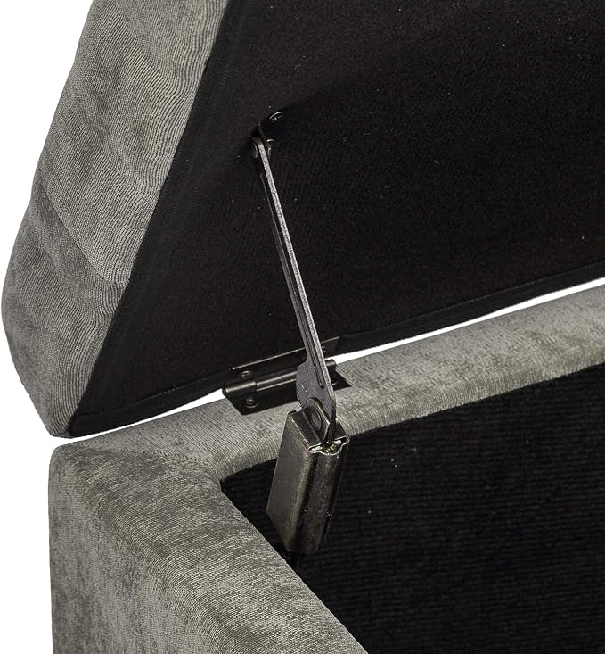 Joveco Storage Ottoman Foot Rest Stool, Light Grey - Image 7