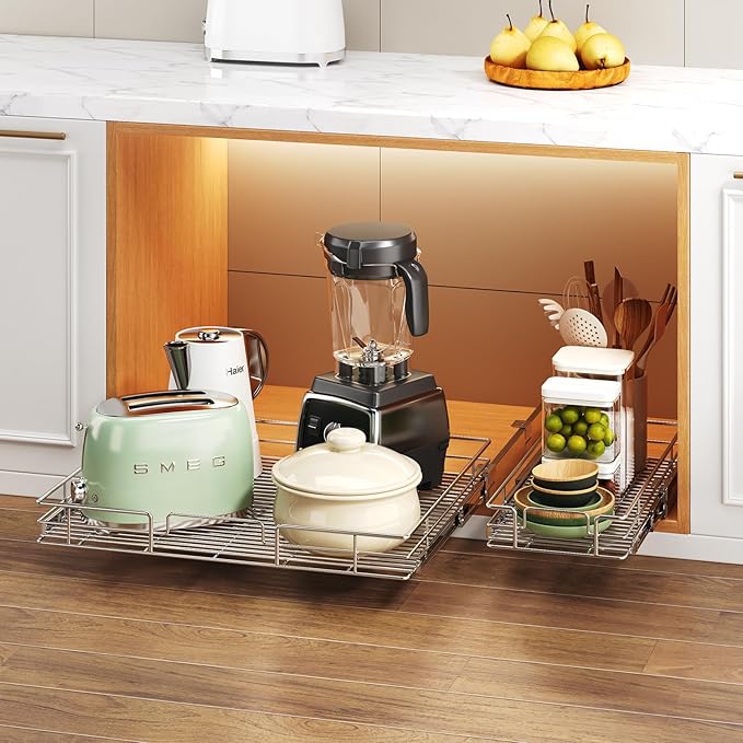Pull Out Cabinet Organizer 28½" W x 21½" D, Heavy Duty Cabinet Pull Out Shelves - Image 6