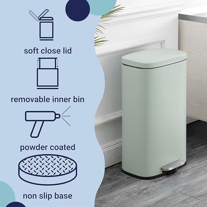 happimess HPM1011H Curtis 8-Gallon Step-Open Trash Can, Fingerprint Resistant - Image 3