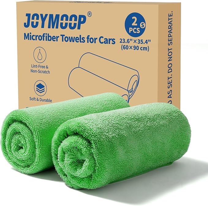 JOYMOOP Microfiber Towels for Cars, 2 Pack 35.4" x 23.6" Car Drying Towel by JOYMOOP