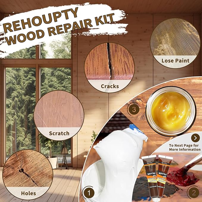 Wood Furniture Repair Kit, All-in-One Large Capacity Floor Repair Kit Include - Image 3