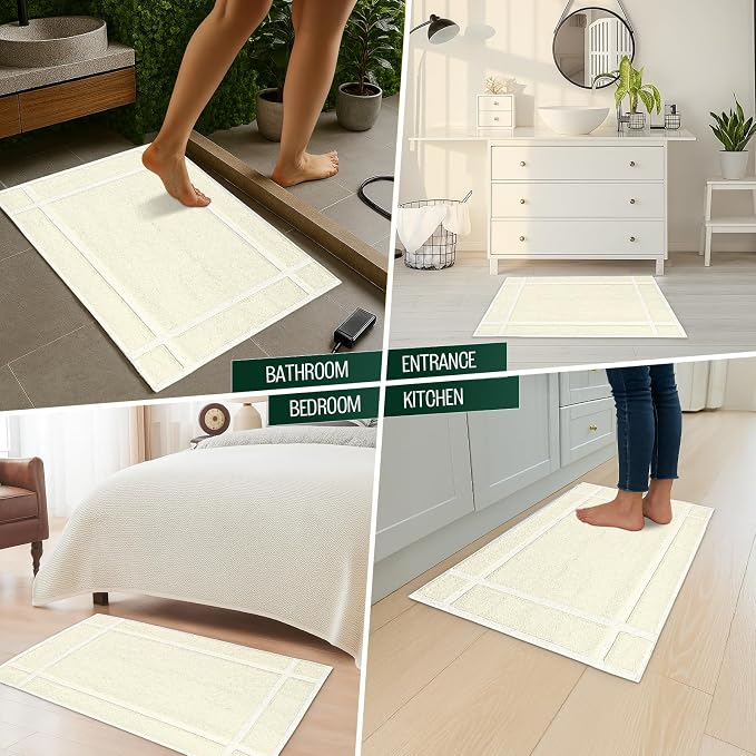 Pearl Linens Pack of 2 100% Cotton Bathmat 20x30 inches, Soft & Absorbent Quick - Image 7