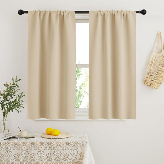 RYB HOME Dorm Curtains Room Darkening, 45 inch Length Privacy Window Treatment by RYBHOME