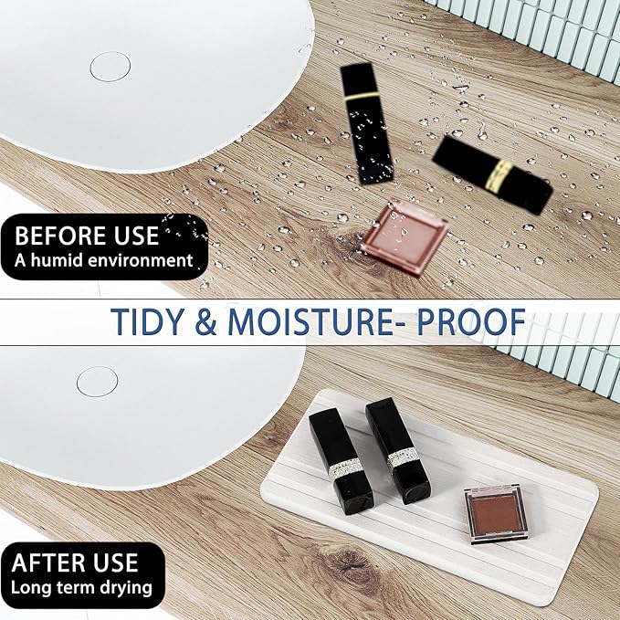 3PCS Water Absorbing Stone Tray, DryingNeat Diatomite Stone Sink Tray, Instant - Image 3