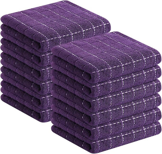 Homaxy 100% Cotton Terry Kitchen Towels, Checkered Designed, Soft and Super by Homaxy