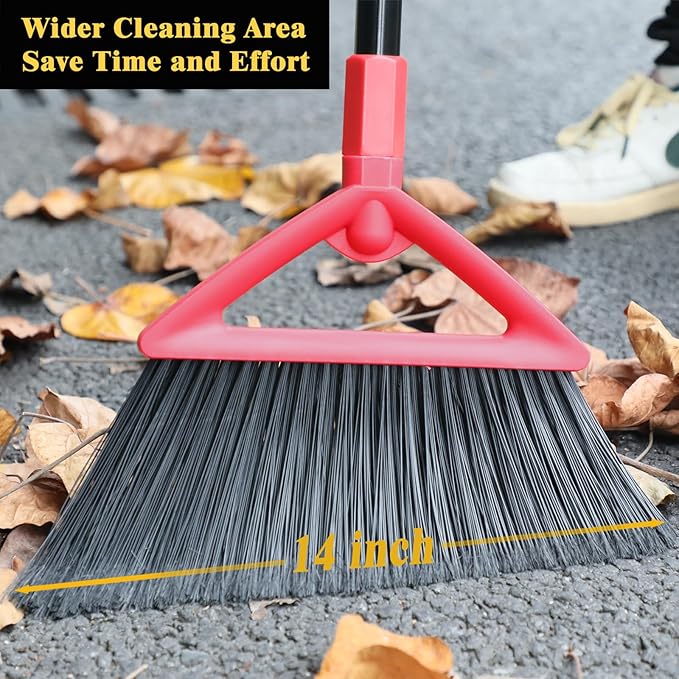 Heavy Duty Broom of Outdoor and Indoor, 4 Packs Upgraded Commercial Angle Brooms - Image 2