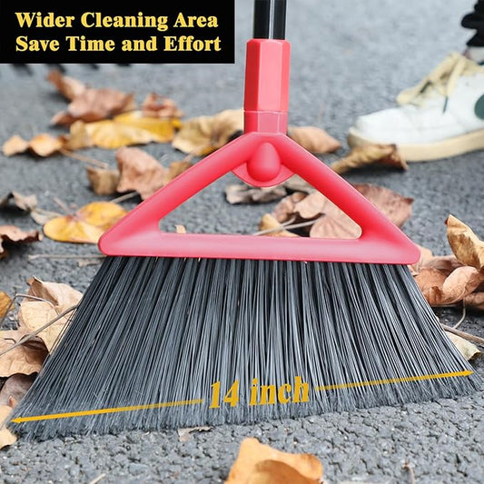 Heavy Duty Angle Broom, 3 Pack Longer Commercial Brooms, Swipe Brooms - Image 2