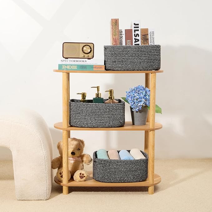 Small Storage Baskets for Organizing | Closet Organizer Bins | Shelf Toy Basket - Image 6