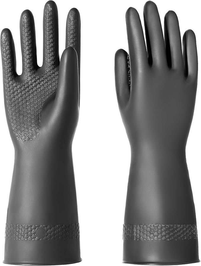 Chemical Resistant Latex Gloves, Cleaning Protective Safety Work Heavy Duty by ROYAKI
