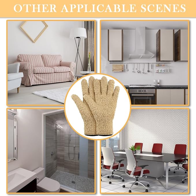 Bencailor 6 Pairs Microfiber Dusting Gloves, Dusting Cleaning Gloves Microfiber - Image 7