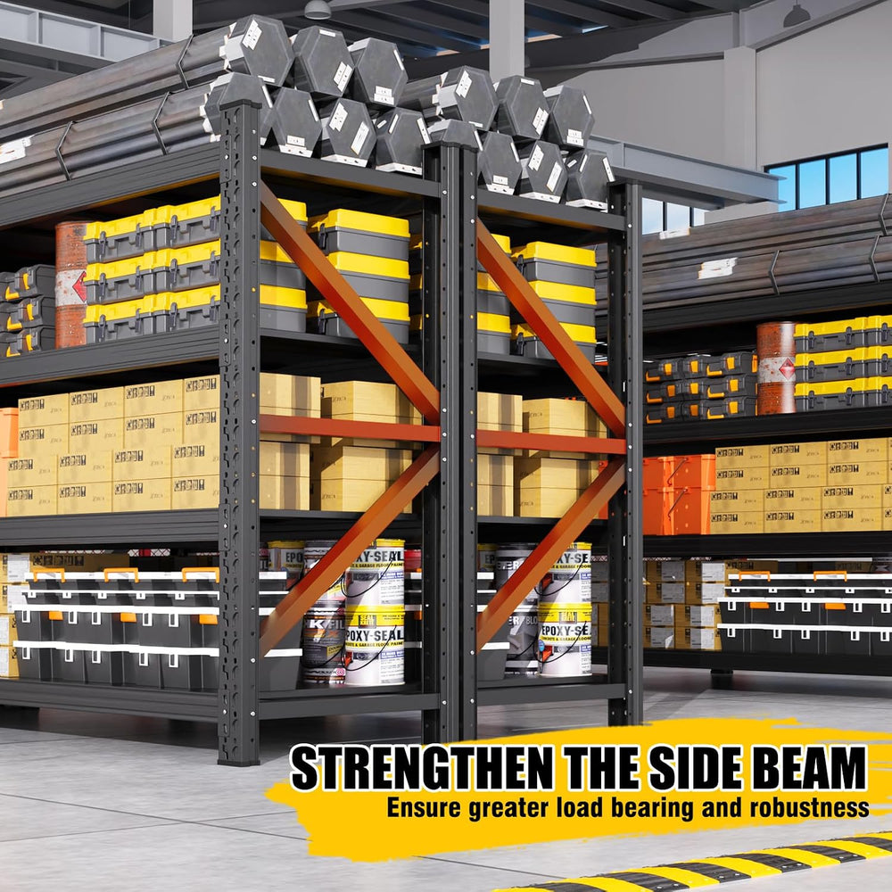 6 Set 6000LBS Heavy Duty Storage Shelves, 69"W Adjustable Garage Shelvin...