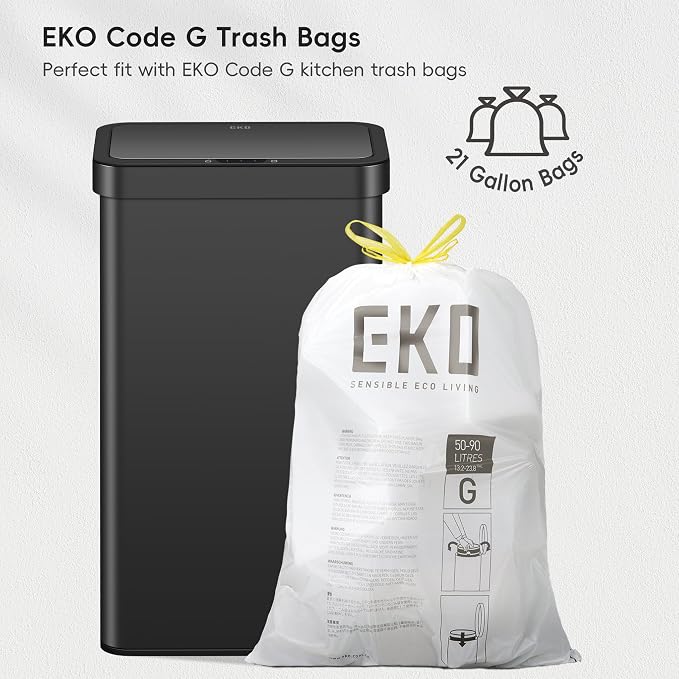 EKO Nova Sensor Trash Can, 21 Gallon/80 Liter Stainless Steel Rectangular - Image 4